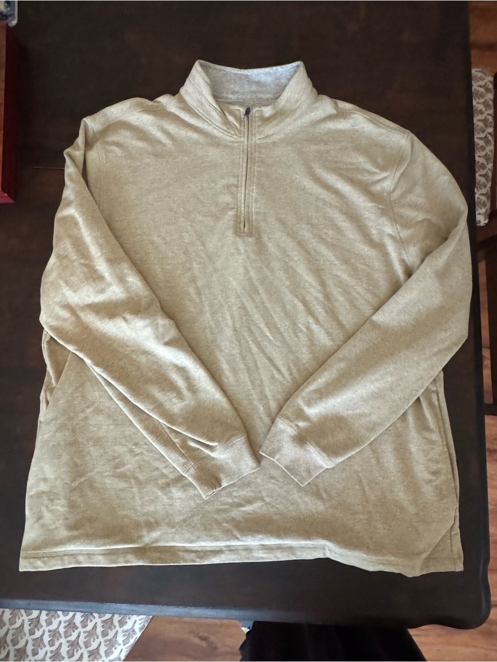 Men's Half-Zip Pullover Sweatshirt - Light Olive